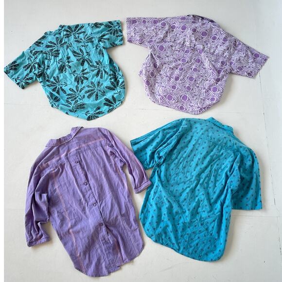 VINTAGE 80s Patterned Button Up Shirts Wholesale Bundle / 4 Pcs / Resellers Lot - Picture 2 of 11
